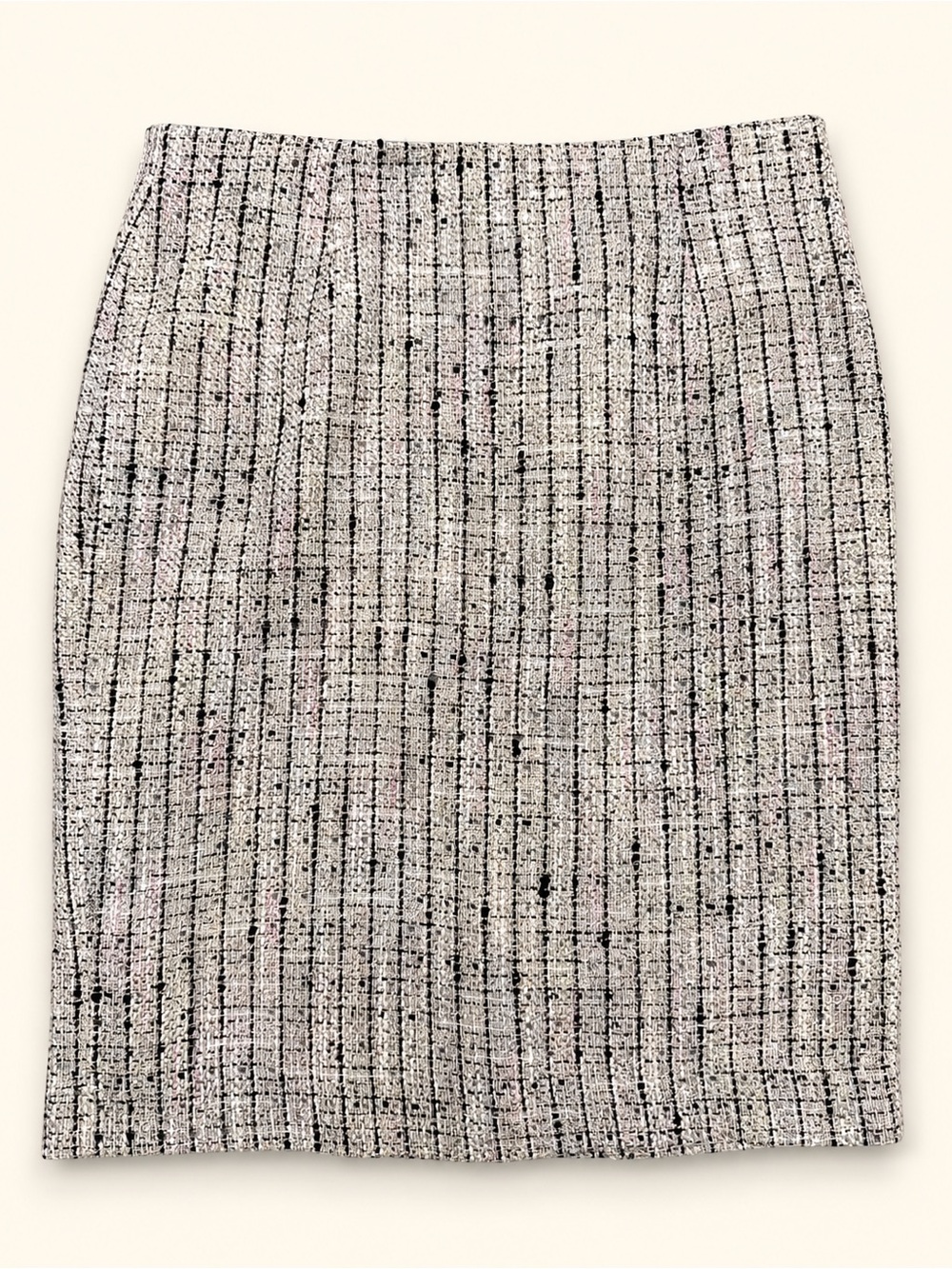 Karl Lagerfeld Paris Tweed Pencil Skirt Gray Black Pink Size 8 NWT